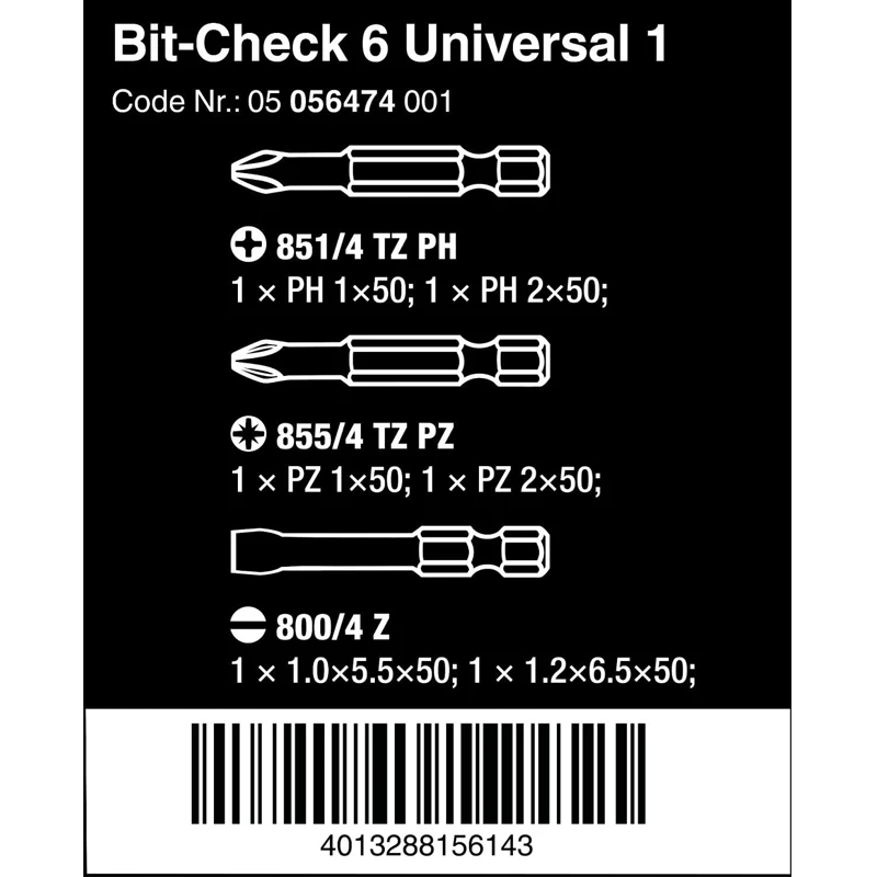 Imagem -02 - Wera-bit-check Universal Materiais Precisão Precisão Vida Útil Requintada Dura e Durável 05056474001 de Alta Qualidade Alta Qualidade