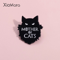 Mother Of Cats Enamel Pins Eerie Dark Kitten Brooches Lapel Badges Custom Punk Animal Jewelry Gift For Kids Friends