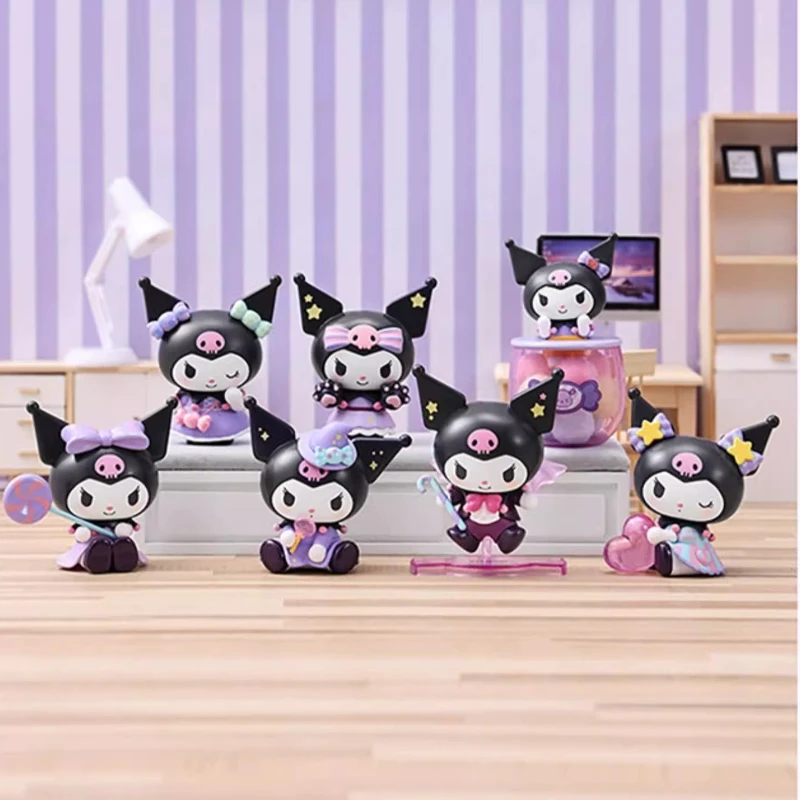 Miniso genuíno kuromi truque ou deleite série caixa cega ornamento de mesa boneca brinquedo saco sorte presente natal anime mercadoria