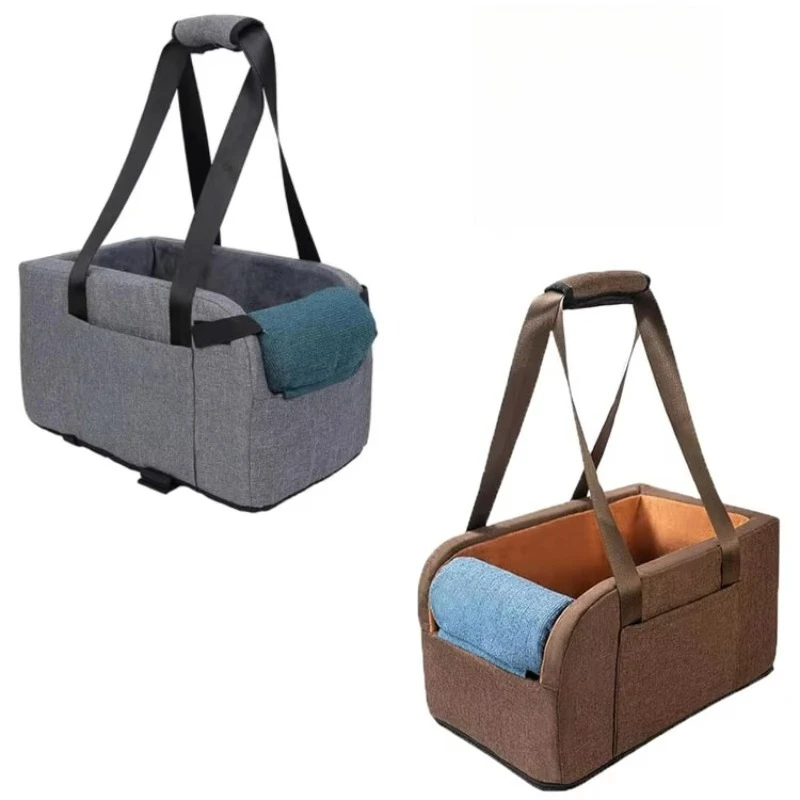 

Puppy pet car seat center console for travel car rides and market shopping