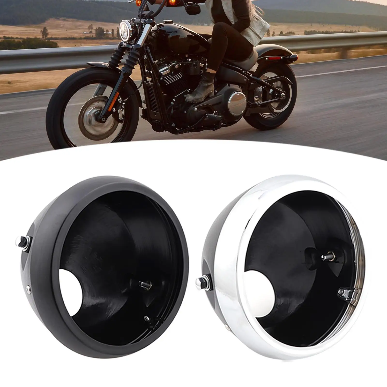 Motorcycle Headlight Housing Headlight Protection Cover Practical Round Lightweight Modification for Motorbike Fittings