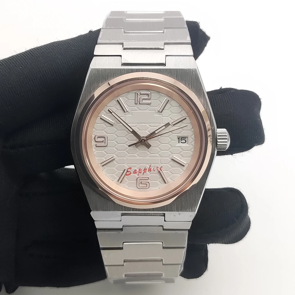 40mm homem relógio favo de mel mostrador luminoso nh35 relógios mecânicos automáticos para homem high-end safira à prova dwaterproof água