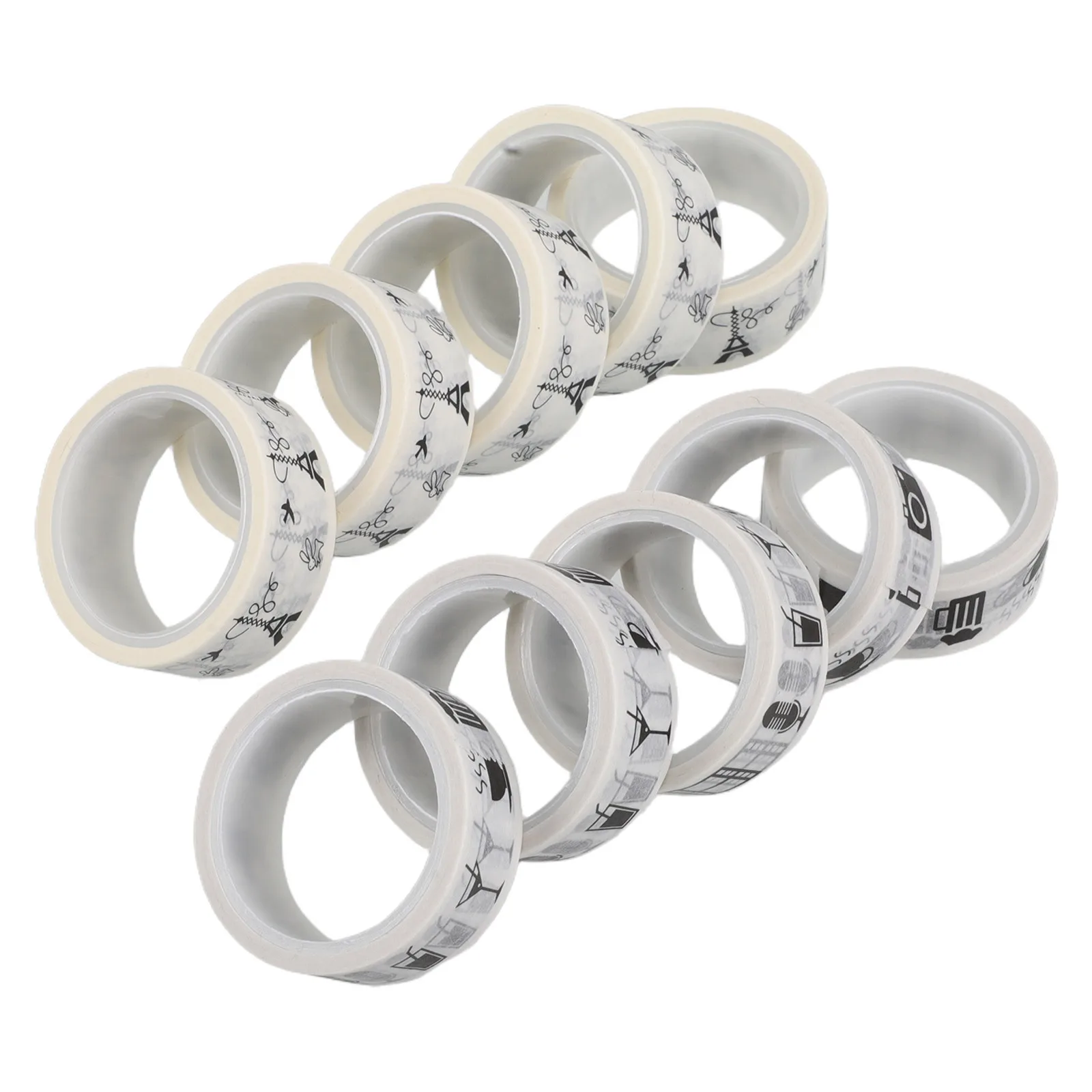 10 لفات من شريط اشي العتيق المزخرف لدفاتر القصاصات وألبومات الصور DIY لوازم الحرف اليدوية