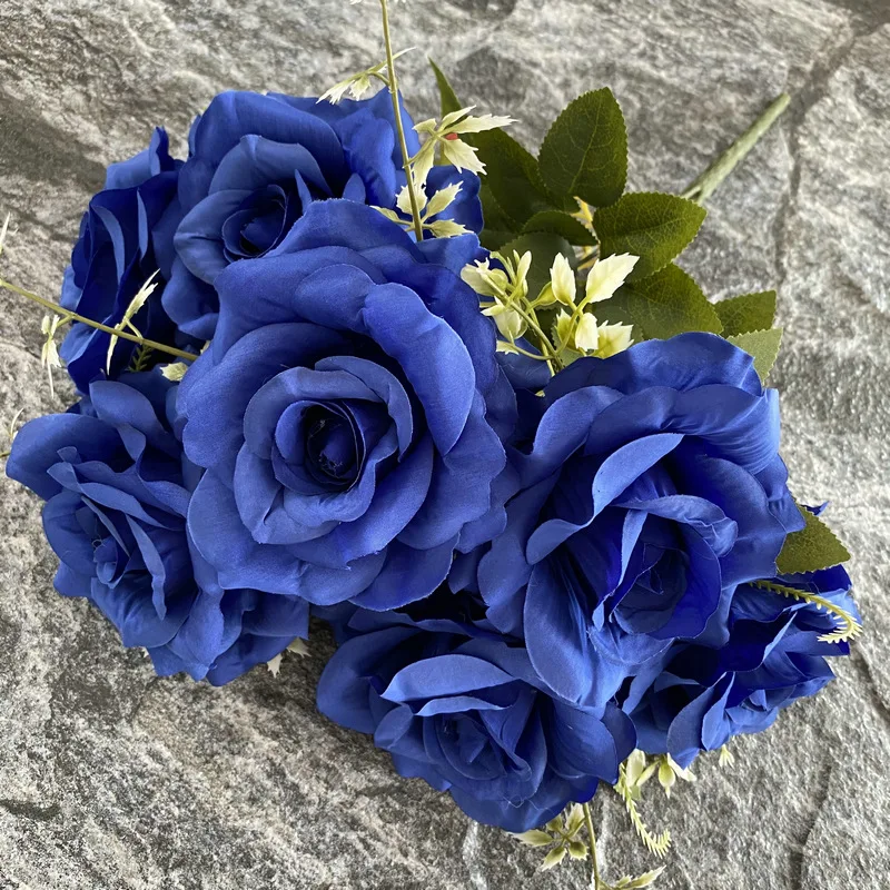 12 cm großer künstlicher Rosenstrauß mit 7 Köpfen – ideal für Hochzeitsdekoration, Partyarrangements und Heimdekoration – Detail 4