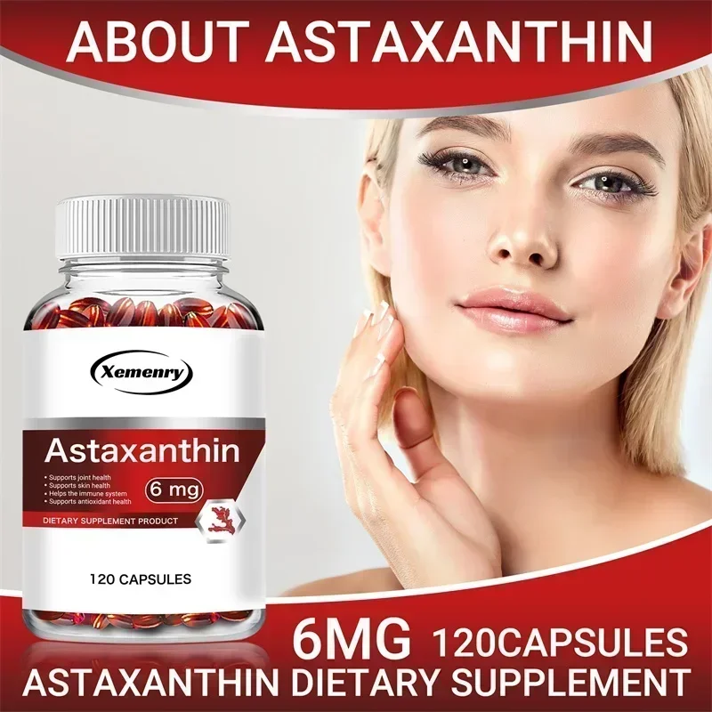 مكملات أستازانتين 6 ملغ - مضادة للأكسدة، تعزز صحة القلب والأوعية الدموية وتسريع عملية التمثيل الغذائي والدماغ وصحة المفاصل والقلب