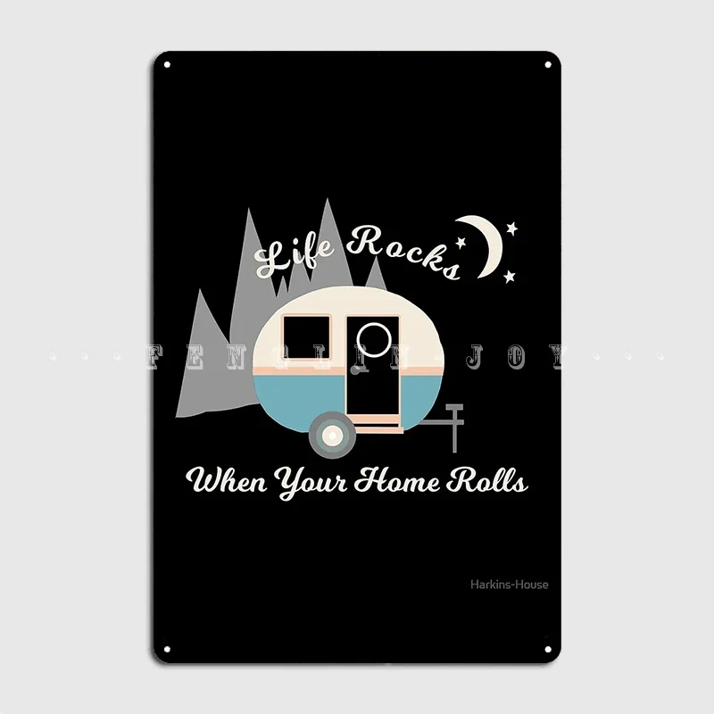 Life Rocks Caravan Camping Home Metal Plaque Poster Club Home Pub Garage Printing Painting Décor Tin Sign Poster