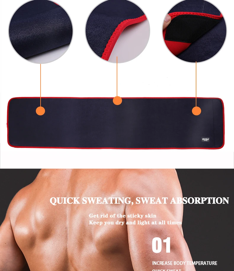 JINGBA SUPPORT Verstellbarer Modellierender Körper-Korsettformer Taillentrimmer Slim Fit Bauch-Schweißgürtel – Detail 3