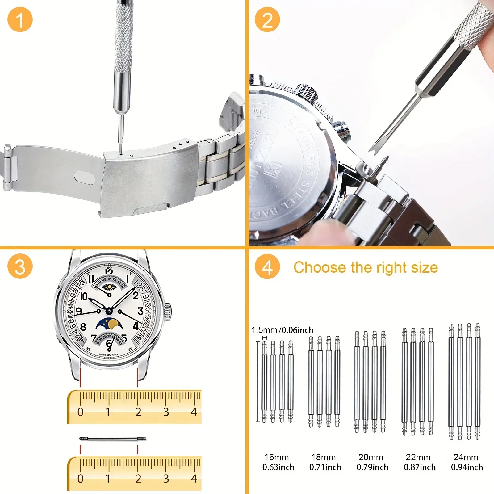 Horloge Reparatie Tool Set Horloge Link Band Band Riem Armband Ketting Pin Remover Versteller Tool Kit Voor Professionele Watchmak