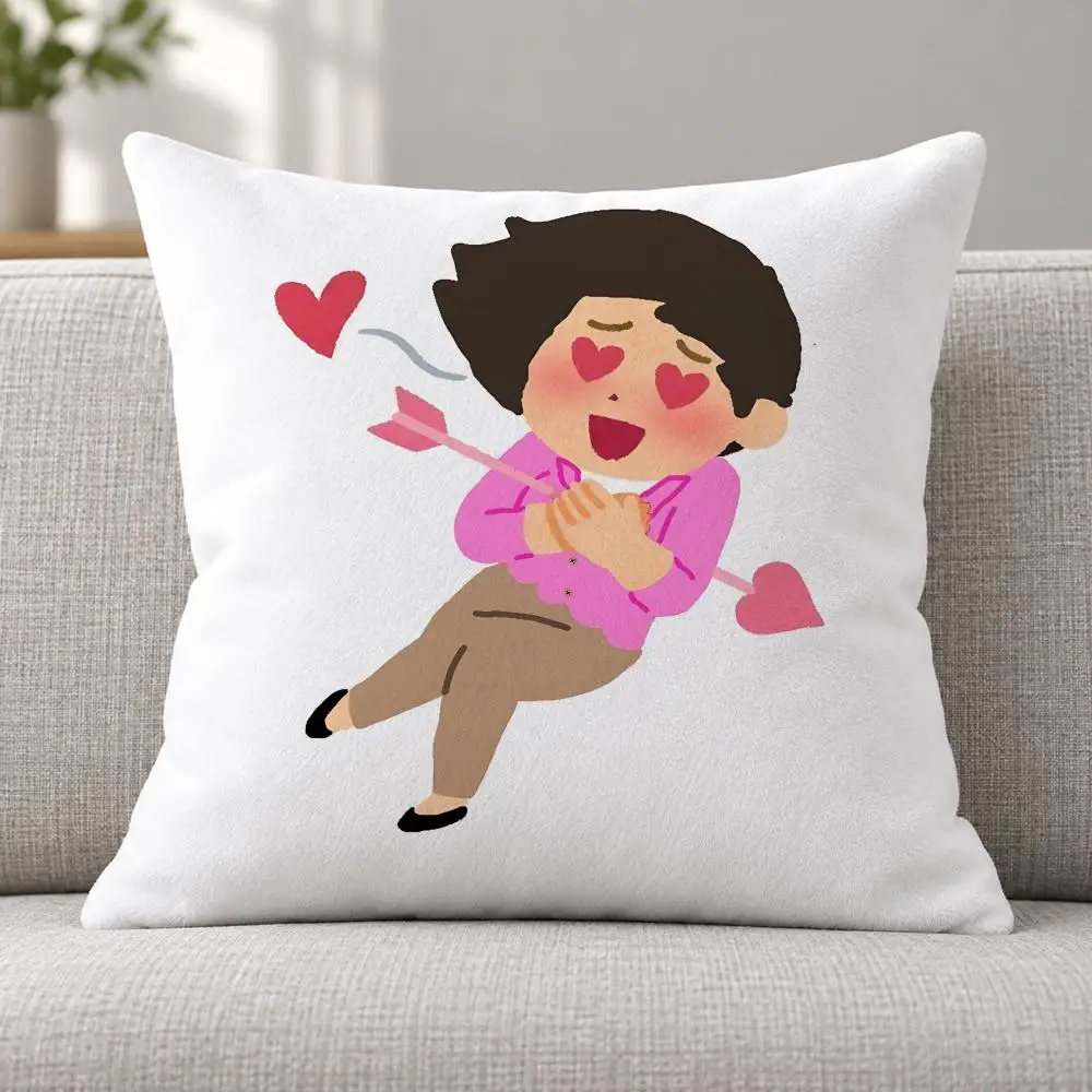 Art Illustration I-Irasutoya Cushion Cover Soft Plush Decorative Sofa Bedroom Living Room Car Dorm Home Decor Gift