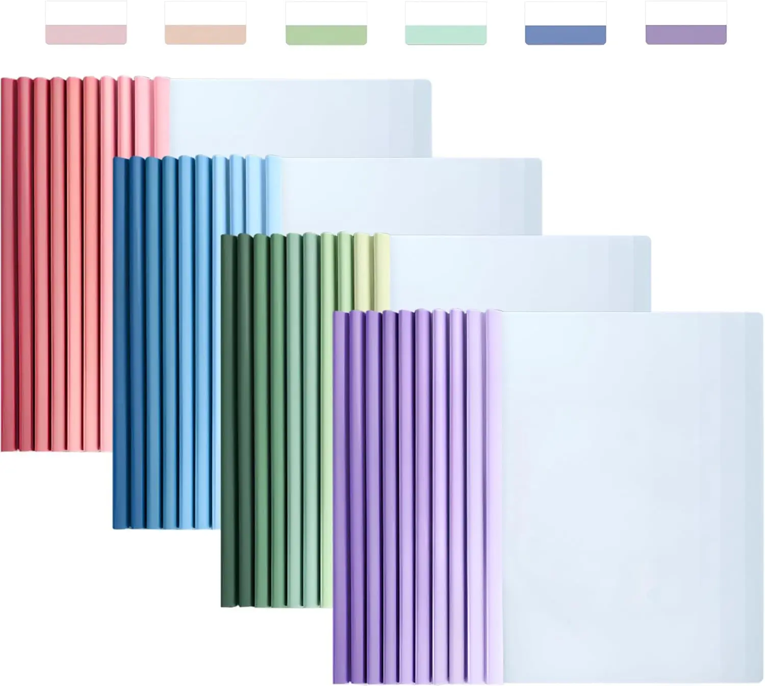 40 Pack Report Covers , Clear Report Covers with Sliding Bar, Clear Report Covers for A4 Paper, Presentation Folder (Gradient)