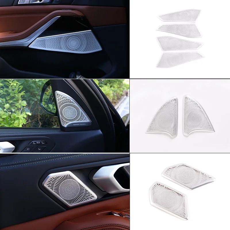 

For BMW X5 X7G05 G07 2019-2022 Aluminum Alloy Door Speaker Cover Trim Cover A-pillar Tweeter Cover Decorative Accessories