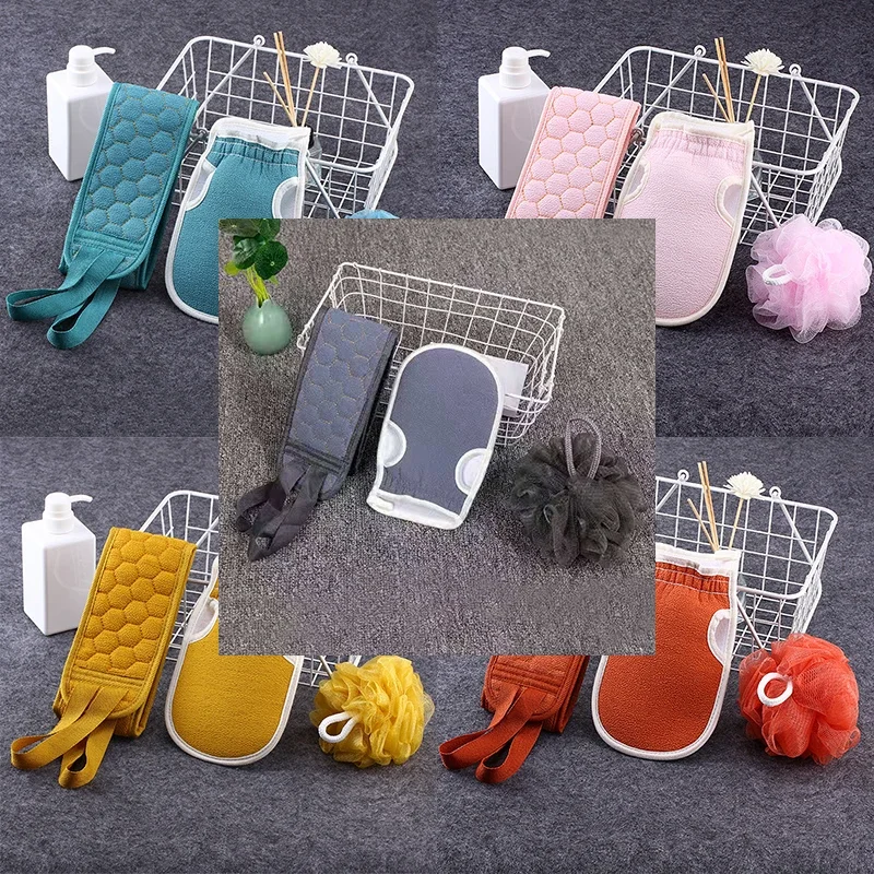 Body Scrub Beauty Health Bath and Body Care Shower Exfoliating Back Scrubber Bath Belt Towel Ball Glove Deep Mud Clean