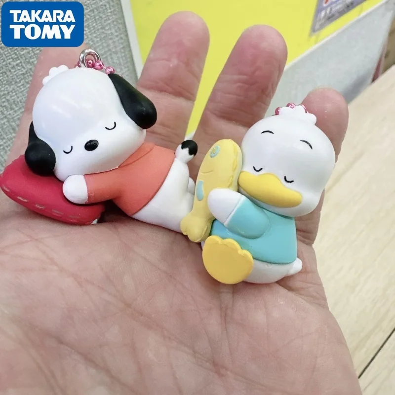 

AKARA TOMY Twisted Egg Trio Sleep Themed 3D Pendant Mermaid Pacha Dog Frog Baker Duck Mini Character Figure Backpack Charm Colle