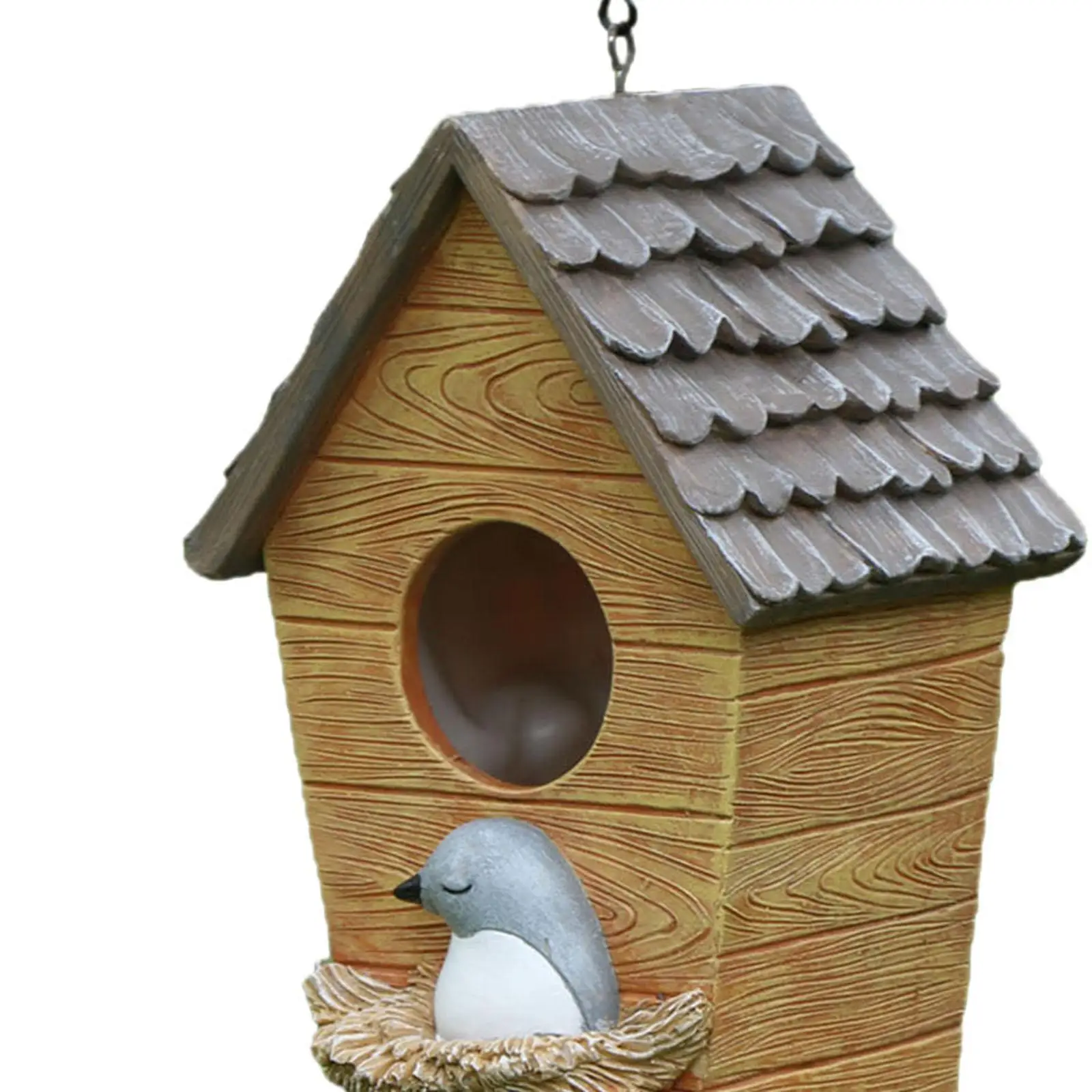 Garden Hanging Sculpture Resin Statue Figurine Outdoor Decorative Bird House