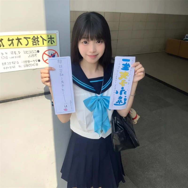 

Versatile and Cute JK Uniform School Uniform Original Authentic Sailor Uniform Japanese-style Sweet Girl College Style Set