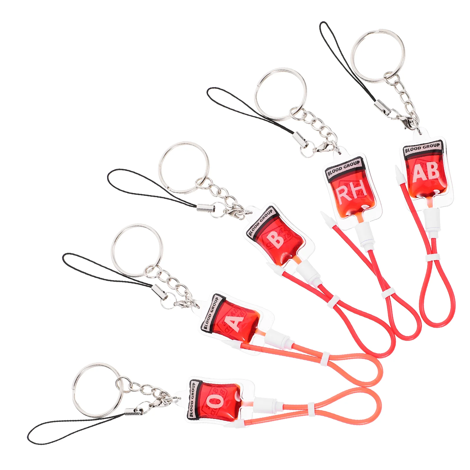 5 Pcs Party Props Nurse Bag Charm Pendant Halloween Blood Keychain Rings Unique Keychains Bags