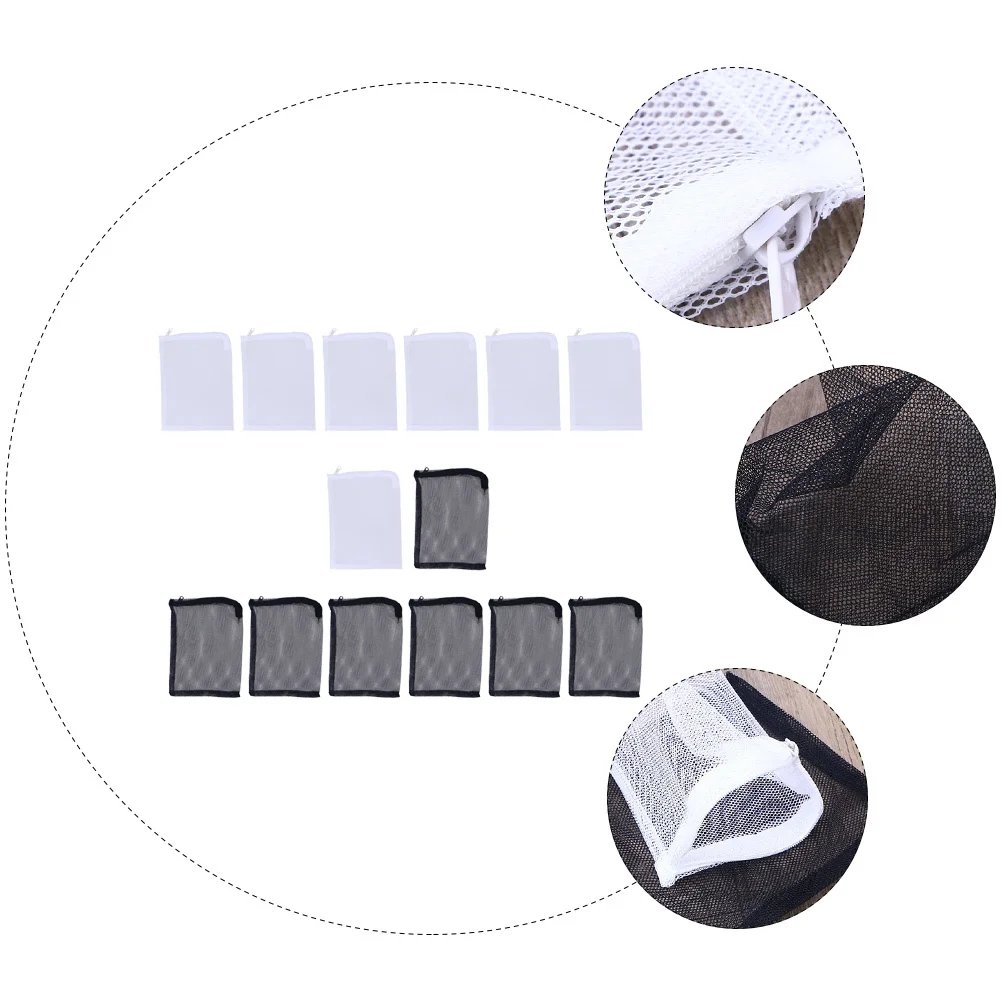 

14Pcs Aquarium Filter Bags High Quality Zipper Mesh Nylon Fish Tank Filter Media Bags for Bio Volcanic Material