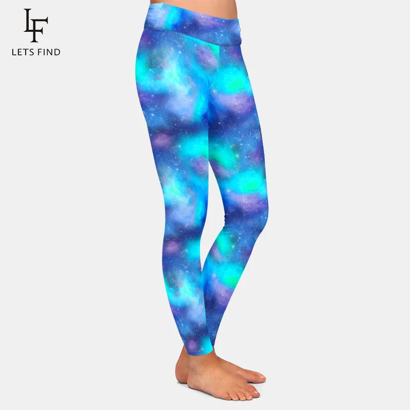 LETSFIND Fashion Galaxy Digital Printing Women Workout Leggings New High Waist Women Sexy Fitness Leggings