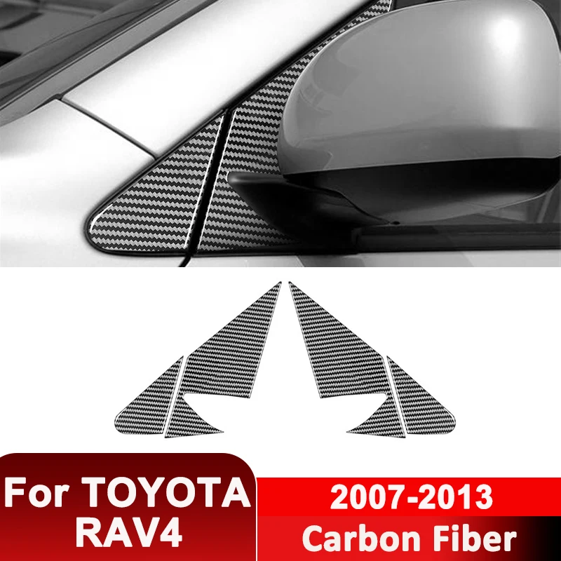 

Для TOYOTA RAV4 2007-2013 углеродное волокно наружное заднее зеркало автомобиля треугольная стойка декоративная наклейка автоаксессуары