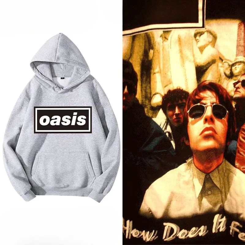 British Rock Band Oasis New Autumn and Winter Outfit Loose and Trendy Men\'s Personalized Hooded Sweatshirt Fashion Trend Unisex