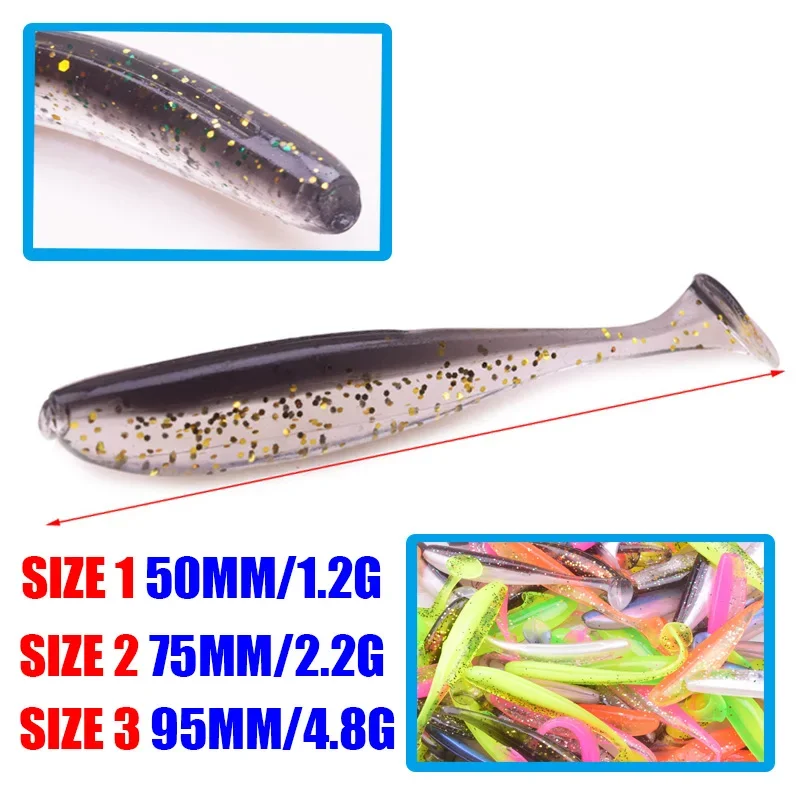 WDAIREN 5cm 7.5cm 9.5cm jig Wobblers kolay parlatıcı balıkçılık Lures yapay çift silikon renkler yumuşak yem bas sazan mücadele