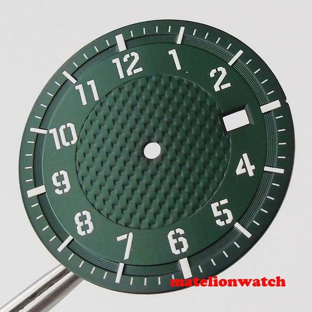 قطع غيار قرص الساعة المعقمة مقاس 34 مم مناسبة لنافذة تاريخ حركة NH35