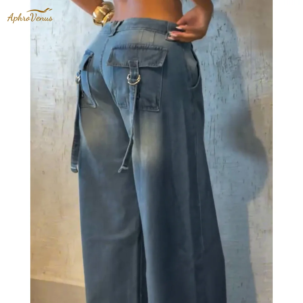 Women's Hip Hop Cargo Pants Baggy Streetwear Y2K Oversized Trousers Fashion High Waist Loose Casual Drop-Crotch Pants Plus Size