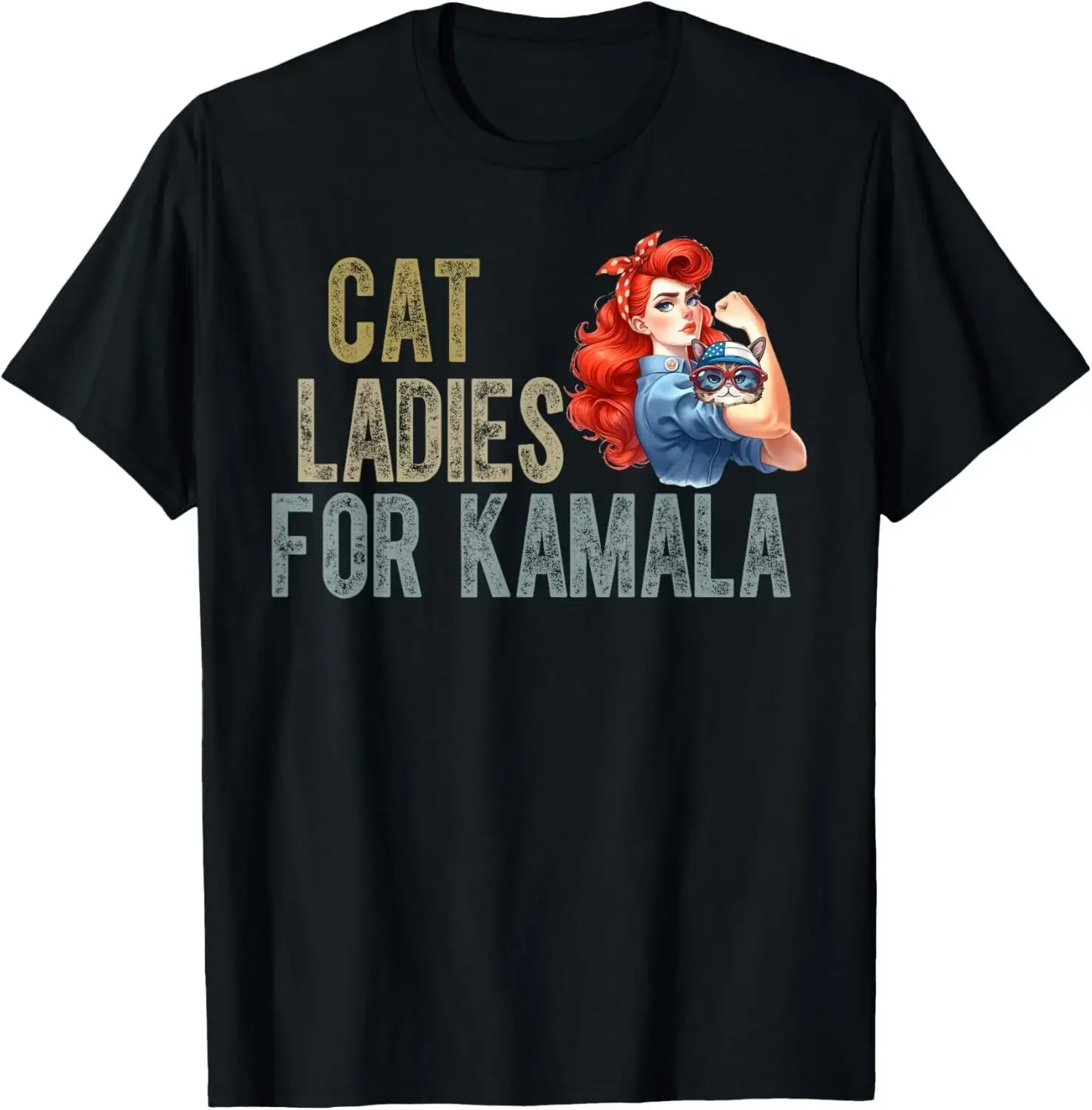 Democratic Party Voting Kamala Harris Cat Ladies for Kamala T-Shirt