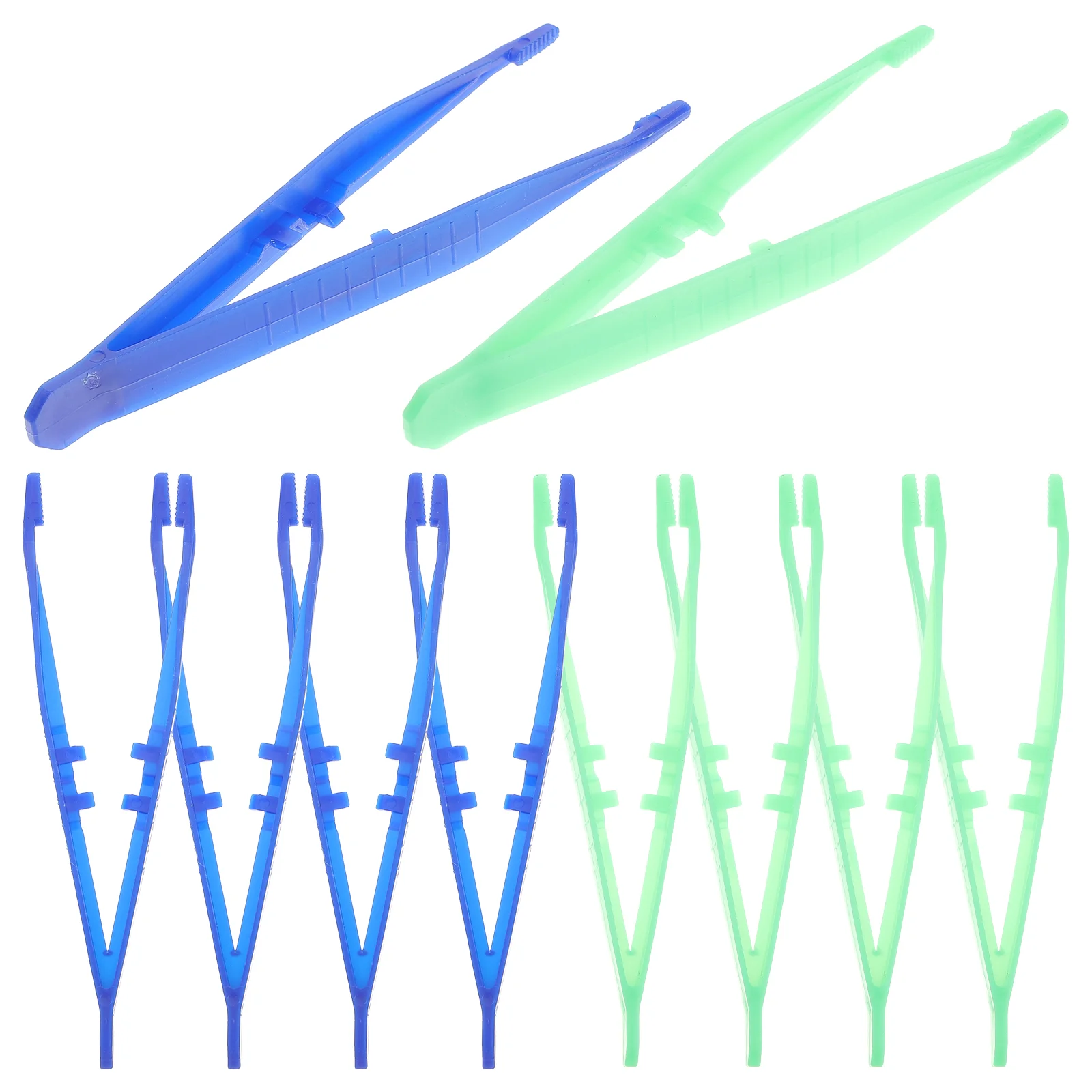 

10pcs Disposable Tweezers Medical Beads Tweezers Plastic Craft Tweezers for DIY (Color Random) plastic tweezers