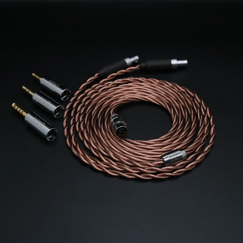 ivipQ-39 IEM Cable 4-Core 5N UPOCC Single Crystal Copper Modular Headphone Upgrade Cable 3.5mm/4.4mm/2Pin/MMCX