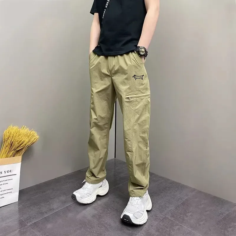Summer Thin Men's Golf Pants Fashion Personality Design Sense Golf Wear Loose Straight Casual Wide Leg Pants Man Golf Clothing