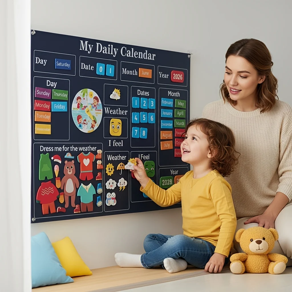 

Детский календарь для занятий в классе, обучающий инструмент, идеальный рождественский подарок для малышей, праздничный подарок на День Благодарения