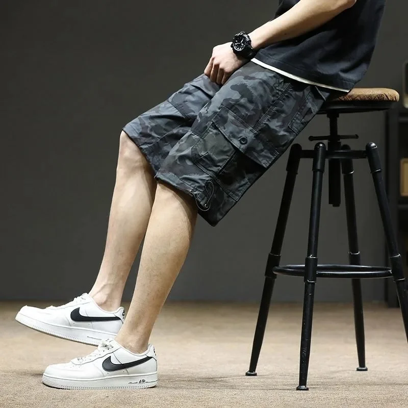 B&C New Shorts Men Cool Summer Cotton Casual Men Short Pants Brand Clothing Comfortable Camo Men Cargo Shorts Large Size