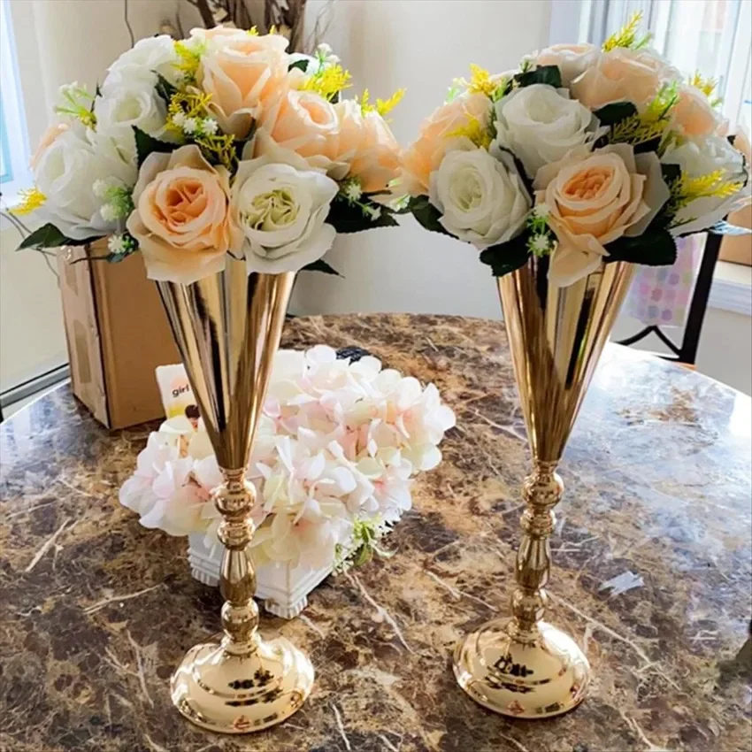 Tabletop Metal Flower Vase Table Decorative Wedding Centerpiece Decor Arrangements for Anniversary Ceremony Party Birthday Event