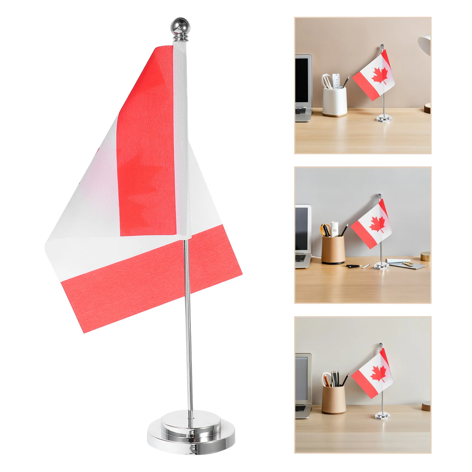

Mini Canada National Flag Small Polyester Desk Banner Miniature Office Table Decoration Desktop Canada Day Flag