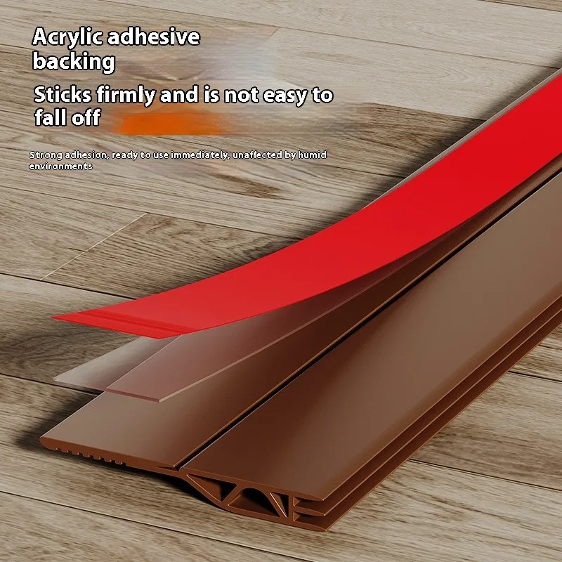 1Pc 1M TPE Door Bottom Seal Strip Self-adhesive Anti-shedding Thicken 3 Layers Windproof Anti-Cold Door Gap Weather Strip