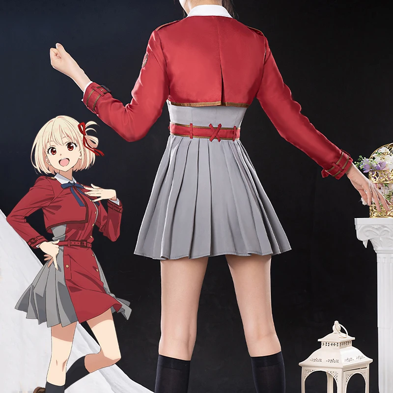 Neue kostüm cos Nishikigi Chisato cosplay Anime Recoil Lycoris uniform red kleid kühlen outfit H