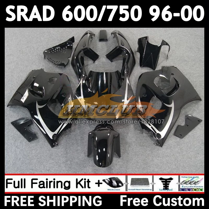 Body For SUZUKI SRAD GSXR 600 750 GSXR600 1996 1997 1998 1999 2000 11No.48 black stock GSX-R600 GSXR750 96 97 98 99 00 Fairing