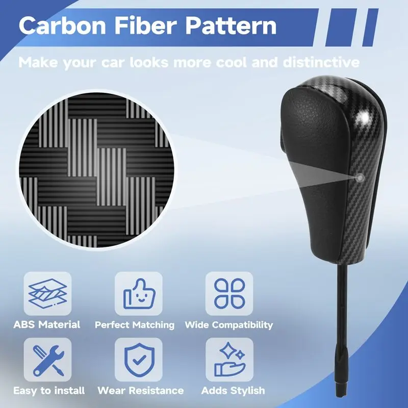 A01K-Carbon Fiber Car Gear Shift Knob Lever Shifter