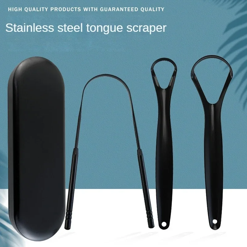 

4Pcs Reusable Stainless Steel Useful Tongue Scraper Set Cleaner Fresh Breath Cleaning Coated Tongue Oral Hygiene Care Tools