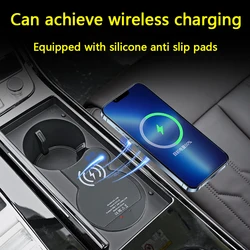 15w Car wireless charger For Audi A8 2011-2024 phone cup holder fast charging Interior Modification Accessories