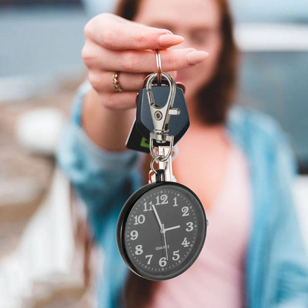 2 pçs quartzo pendurado grande dial relógios de bolso display digital chaveiro relógios para estudantes idosos enfermeiras portátil peito