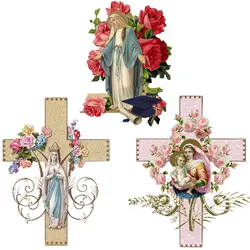 Lady Of Guadalupe Iron On Patches Heat Transfer For Clothing DIY Thermo Stickers Heat Transfers For Bag Parches Badge Applique