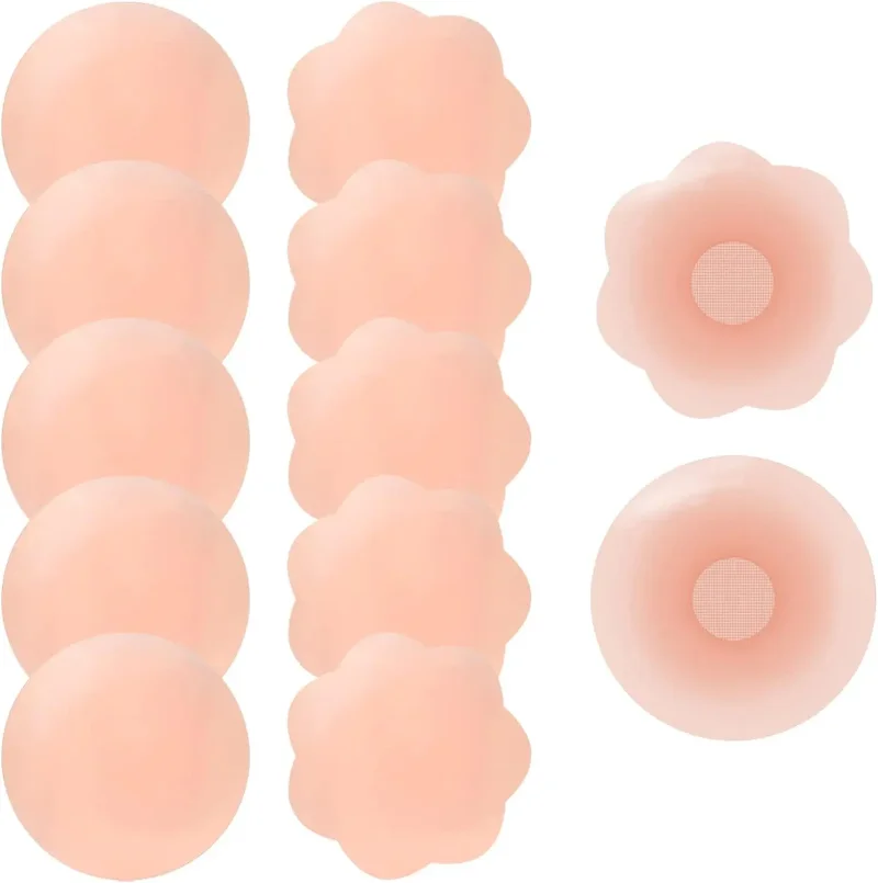 12 Stuks Met Doos Onzichtbare Siliconen Bh Voor Vrouwen Zelfklevende Strapless Tepel Covers Sticky Vrouwen Ondergoed Sexy Lingerie Bralette