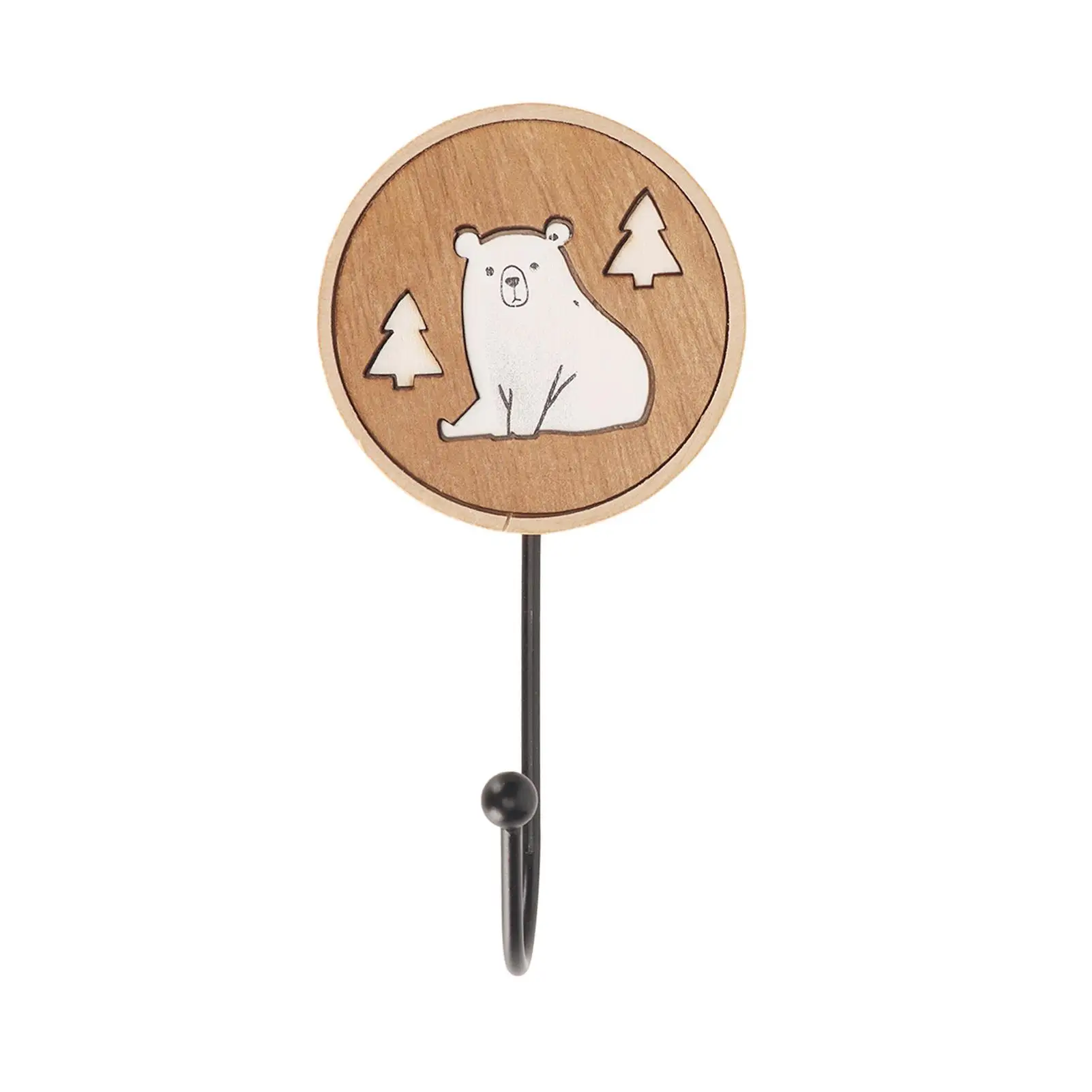 Adorable Cartoon Animal Wooden Wall Hooks - Strong Adhesion for bedroom & Kitchen Organization