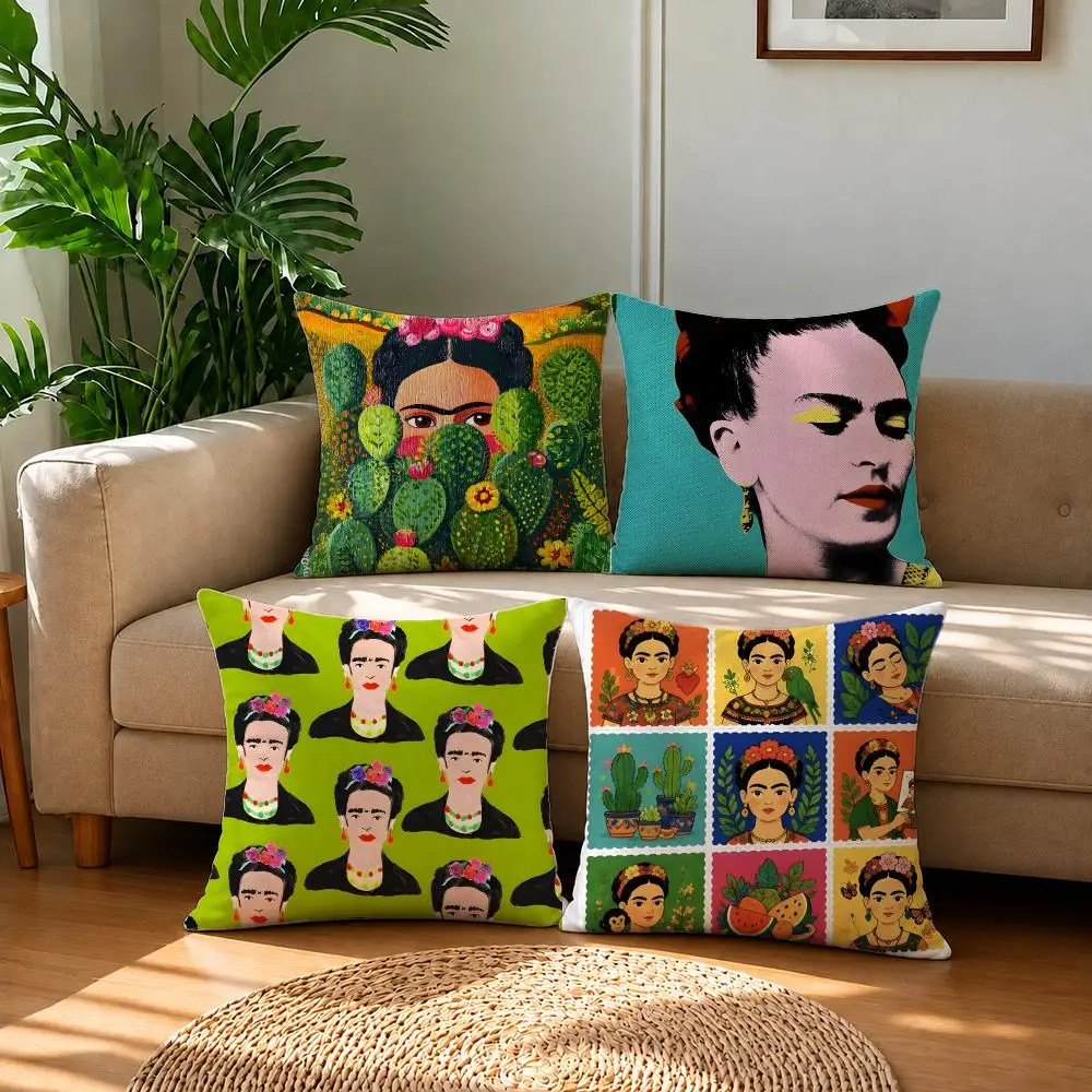 Artist Frida Kahlo Cushion Cover Short Plush Pillowcase, Sofa Bedroom Home Decor & Holiday Gift