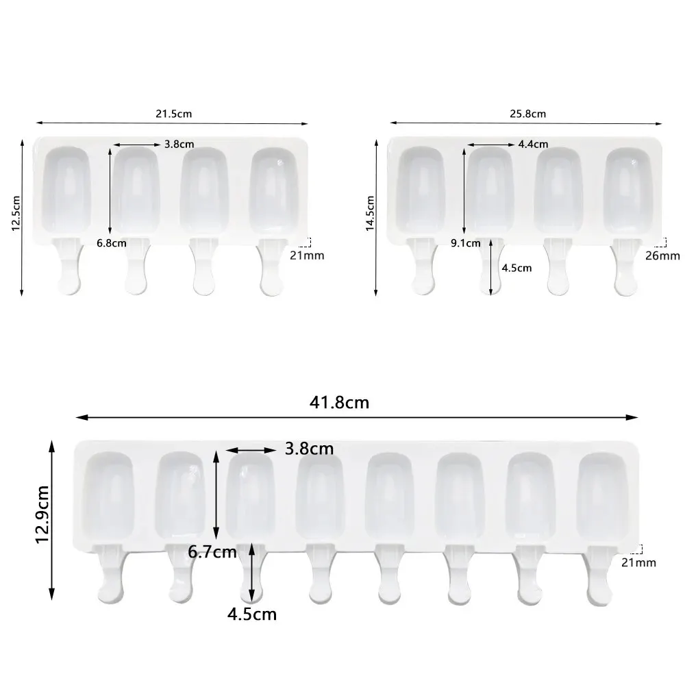 Silicone Ice Cream Mold Magnum Silicone Mold DIY Fruit Juice Ice Pop Cube Maker Tray Popsicle Mould Baking Accessorie