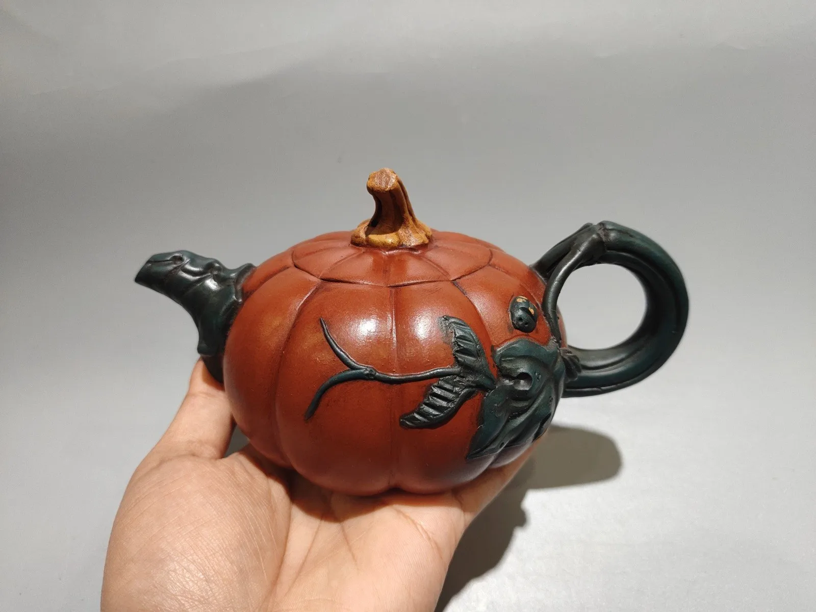 Chinese Yixing Zisha Clay Handmade Exquisite Pumpkin Teapot 41639