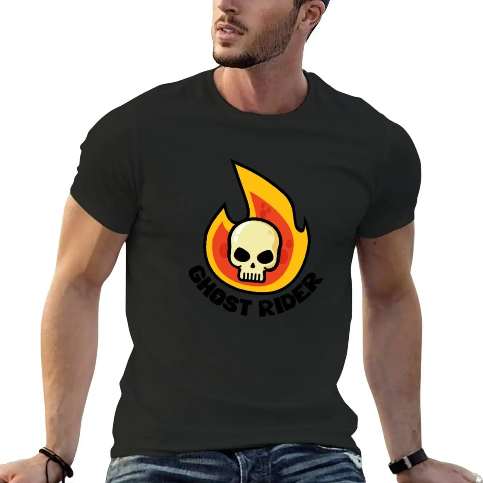 

ghost rider skull T-Shirt blue archive vintage t shirts luxury clothing labubu men workout shirt