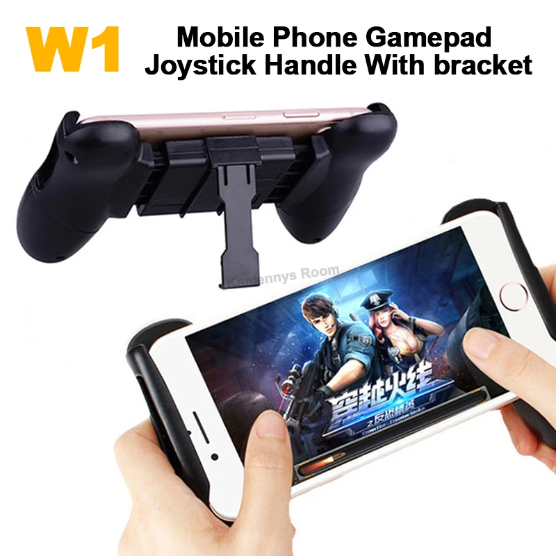 

W1 Mobile Phone Gamepad Joystick Handle With Bracket for IOS Android 4.5-6” Smartphone Game Grip Controller Gaming Accessories